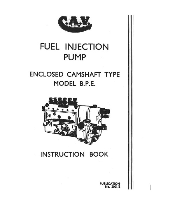 BPE Injection Pump Workshop Manual
