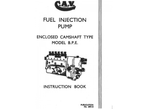BPE Injection Pump Workshop Manual