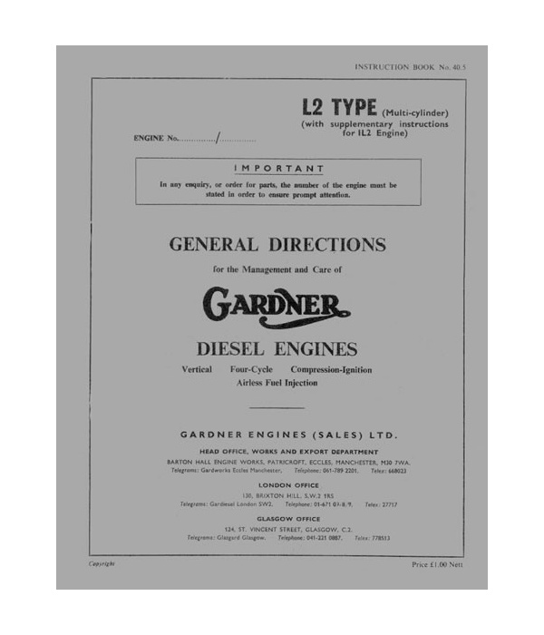 1 to 6L2 General Directions Manual 