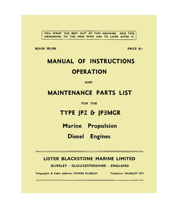 JP 2&3 Cylinder Marine Propulsion Manual